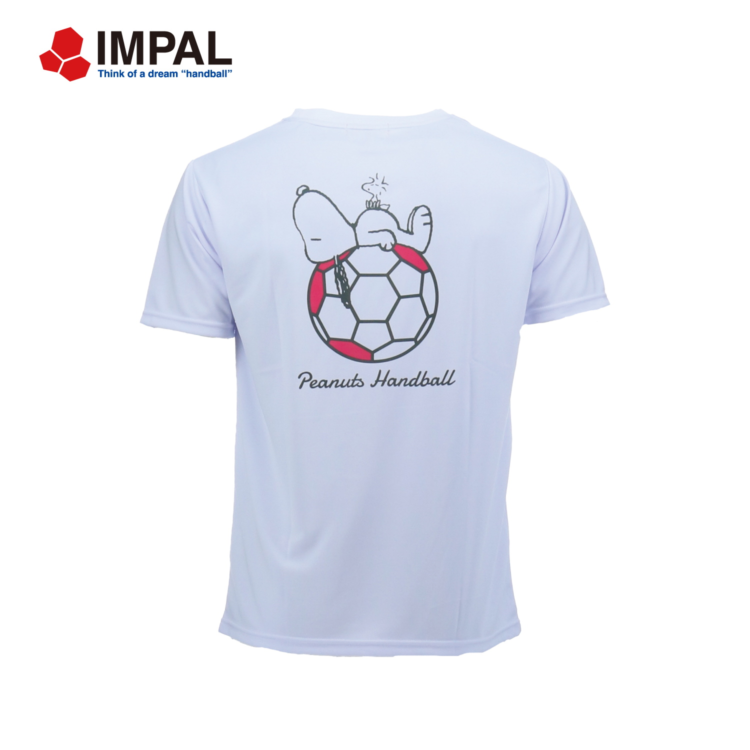 <NEW>スヌーピー 新作 ハンドボール Tシャツ ユニセックス ホワイト /IMSNPT-2503