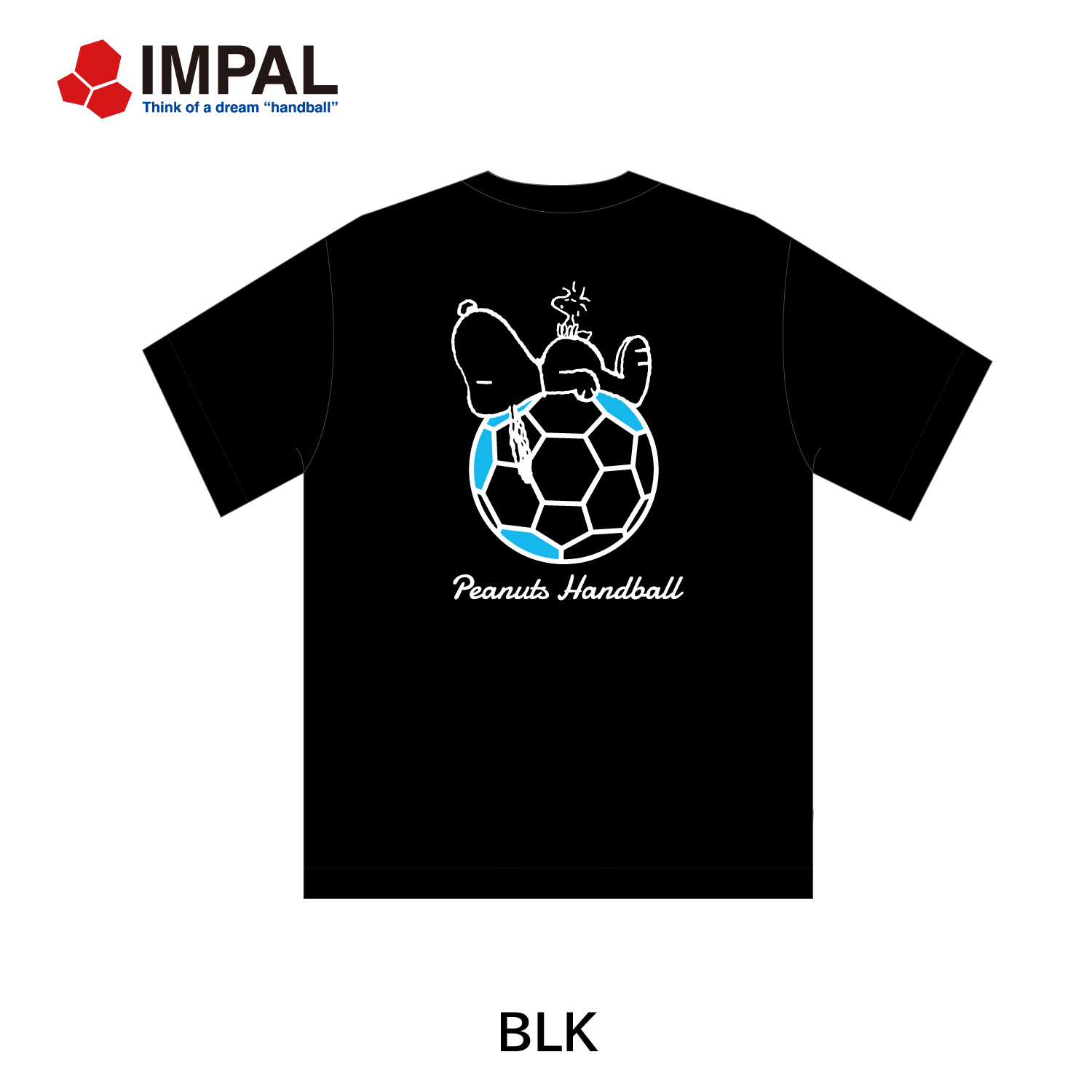 <NEW> スヌーピー 新作 ハンドボール Tシャツ ユニセックス ブラック /IMSNPT-2503