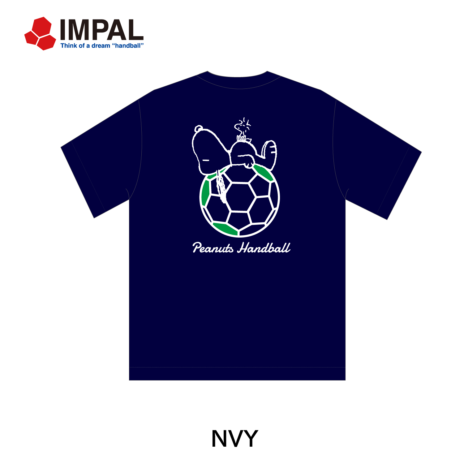 <NEW> スヌーピー 新作 ハンドボール Tシャツ ユニセックス ネイビー /IMSNPT-2503