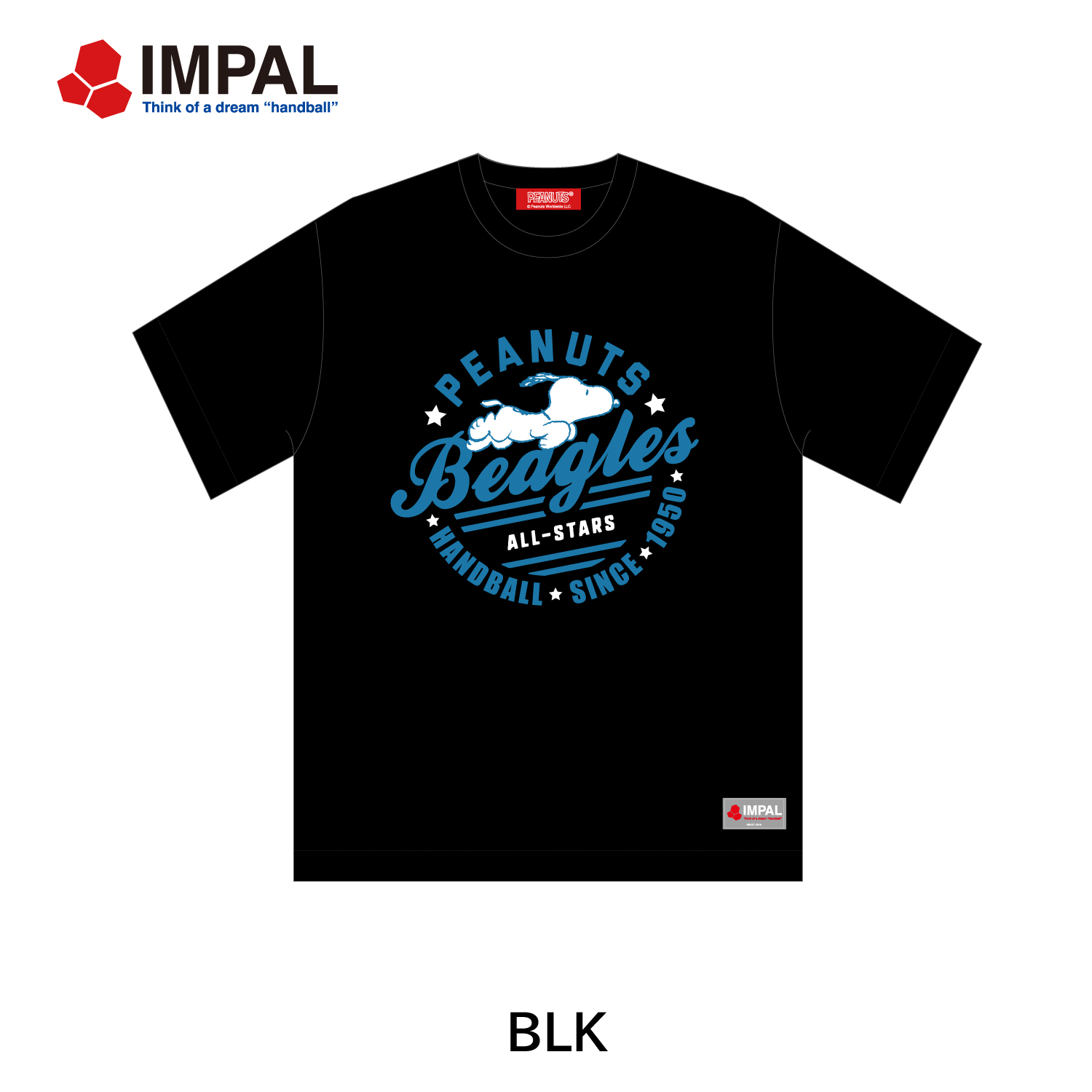 <NEW> スヌーピー 新作 ハンドボール Tシャツ ユニセックス ブラック /IMSNPT-2505