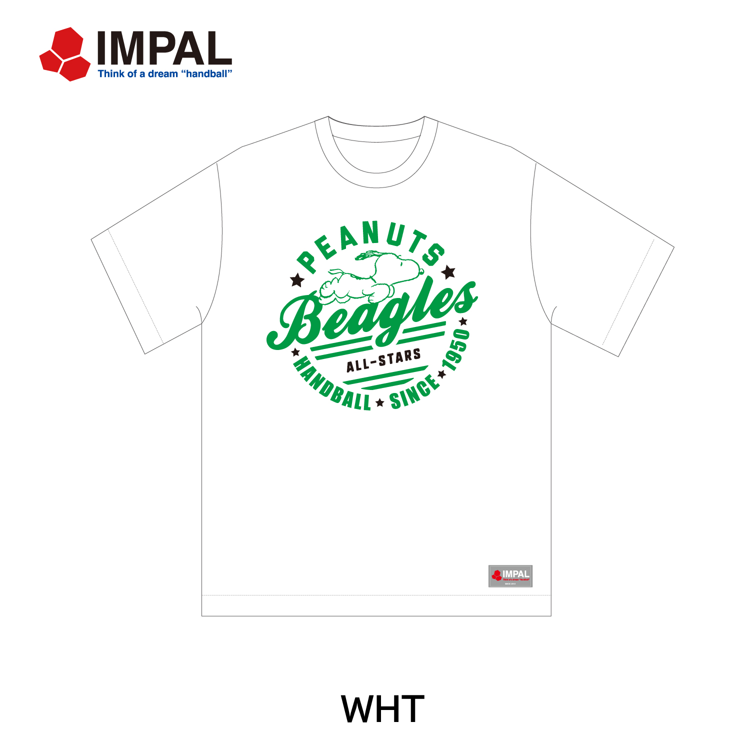 <NEW> スヌーピー 新作 ハンドボール Tシャツ ユニセックス ホワイト /IMSNPT-2505