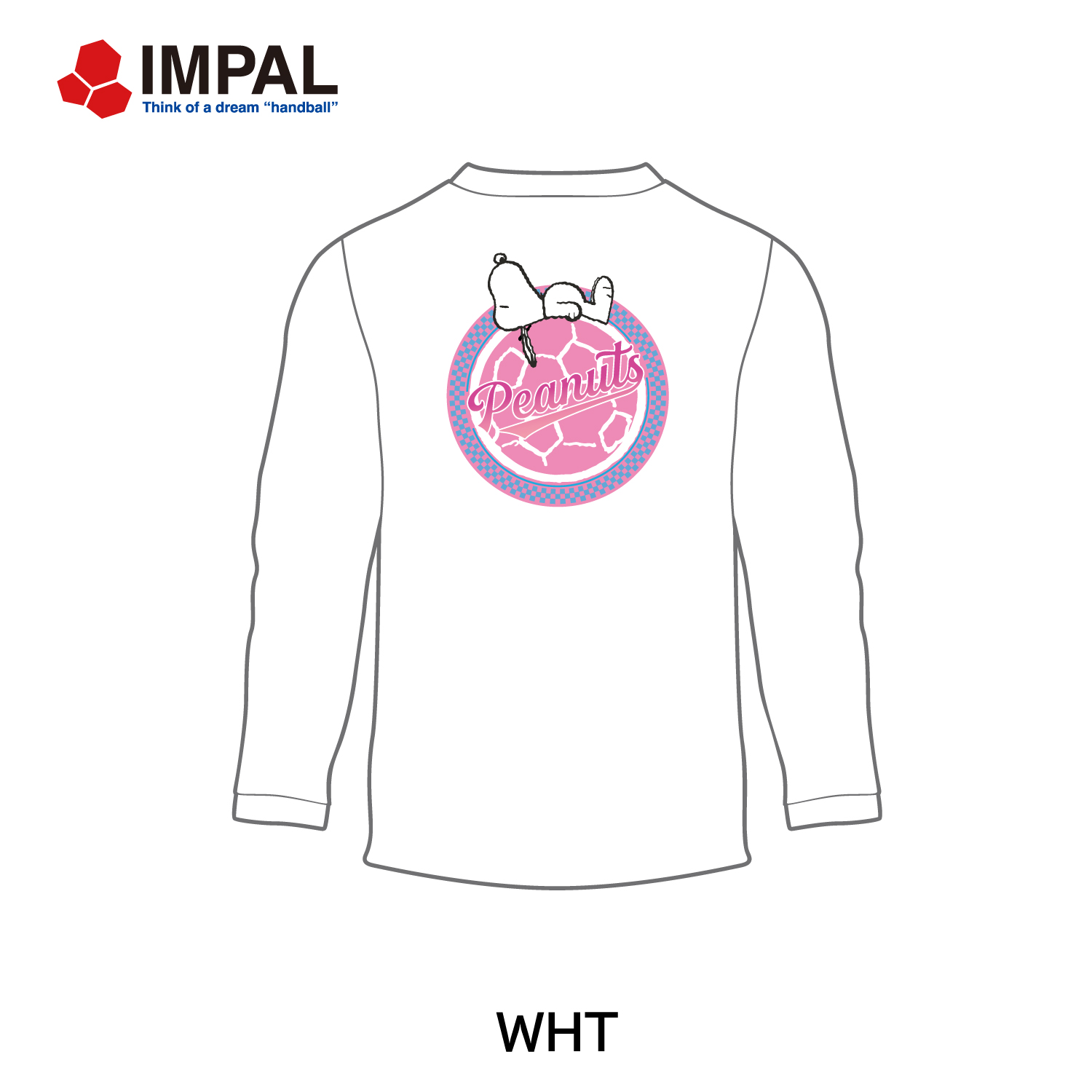 <NEW> スヌーピー 新作 ハンドボール ロングTシャツ ユニセックス ホワイト / IMSNLT-3501