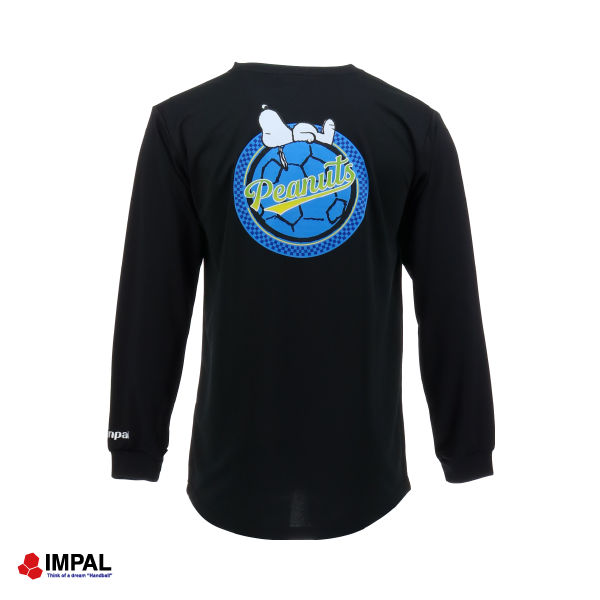 <NEW> スヌーピー 新作 ハンドボール ロングTシャツ ユニセックス ブラック / IMSNLT-3501