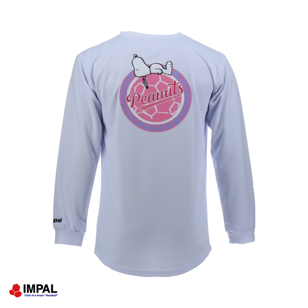 <NEW> スヌーピー 新作 ハンドボール ロングTシャツ ユニセックス ホワイト / IMSNLT-3501