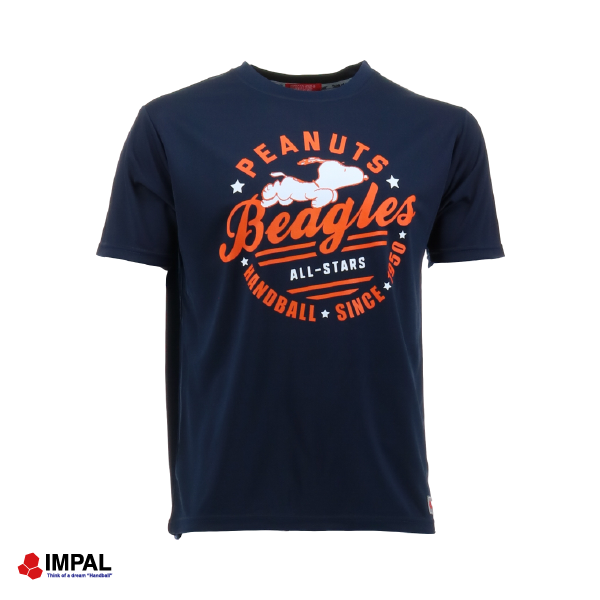 <NEW> スヌーピー 新作 ハンドボール Tシャツ ユニセックス ネイビー /IMSNPT-2505