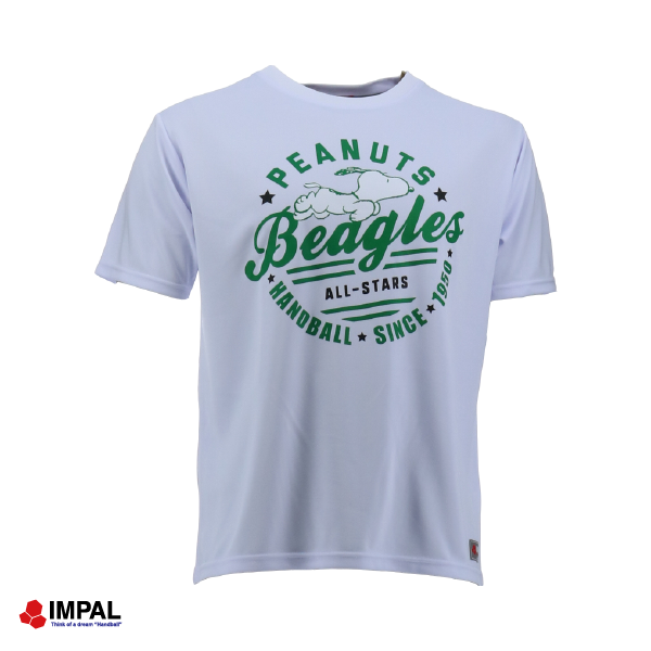<NEW> スヌーピー 新作 ハンドボール Tシャツ ユニセックス ホワイト /IMSNPT-2505