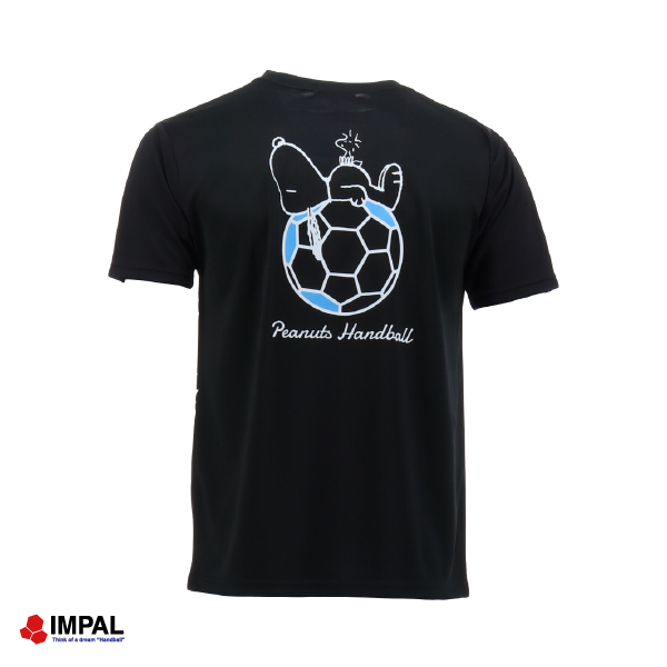 <NEW> スヌーピー 新作 ハンドボール Tシャツ ユニセックス ブラック /IMSNPT-2503