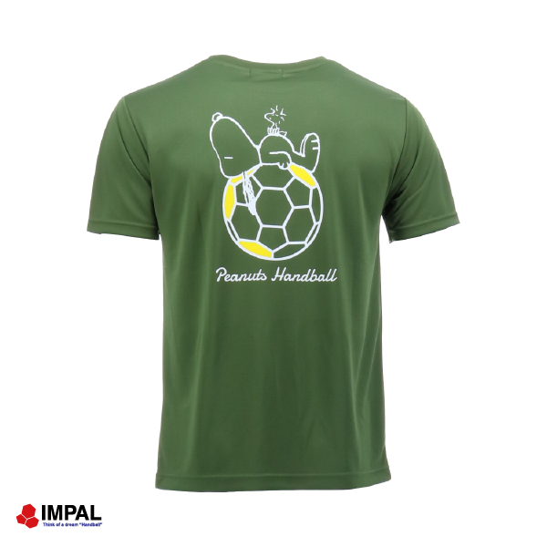 <NEW> スヌーピー 新作 ハンドボール Tシャツ ユニセックス オリーブ /IMSNPT-2503